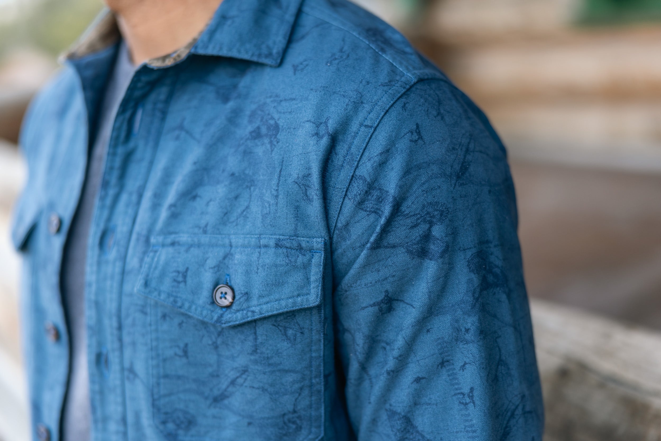 Duck Head - Slater Moleskin Over Shirt - Mallard Blueprint