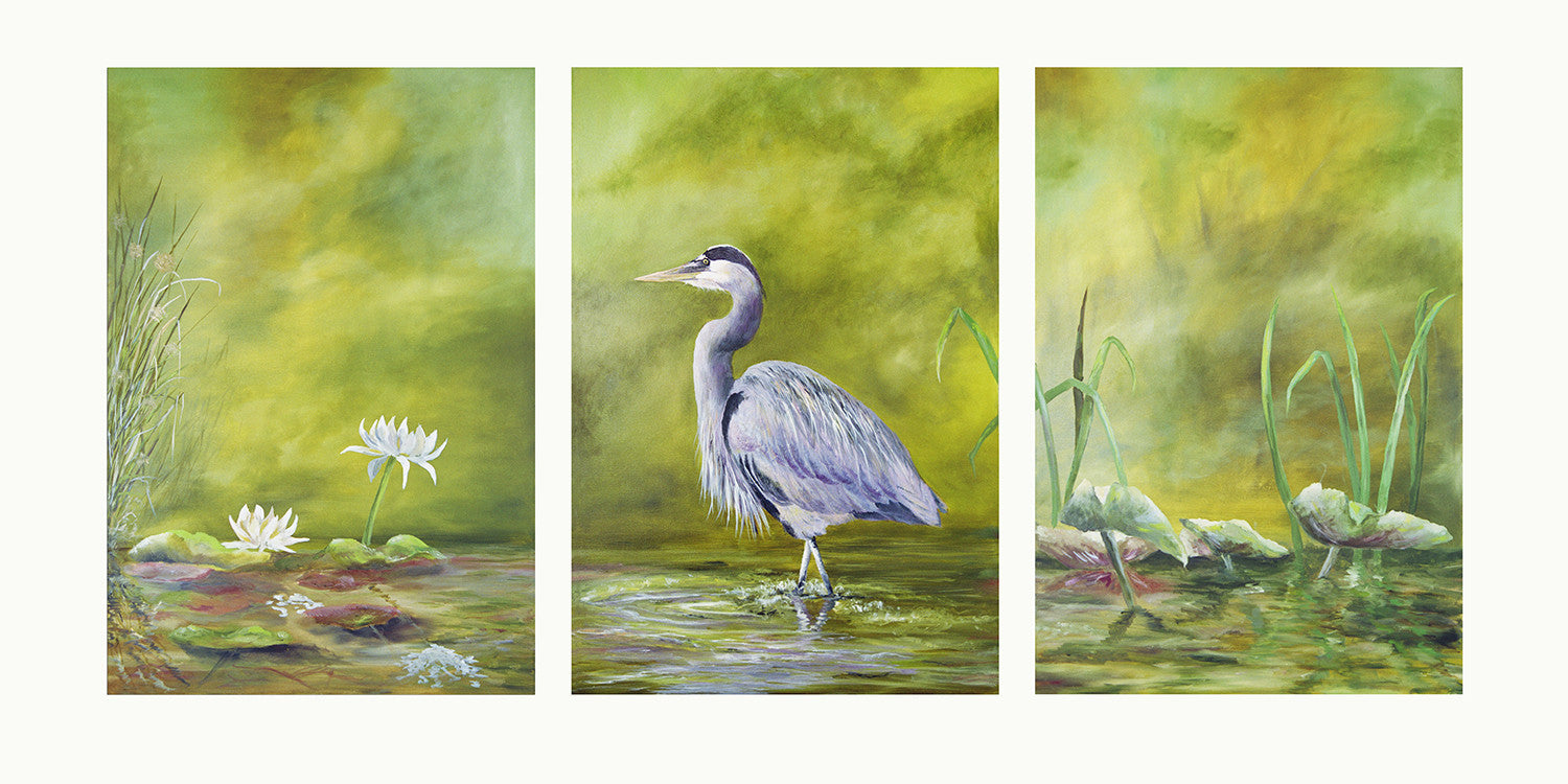 Giclee - Wading Heron Triptych