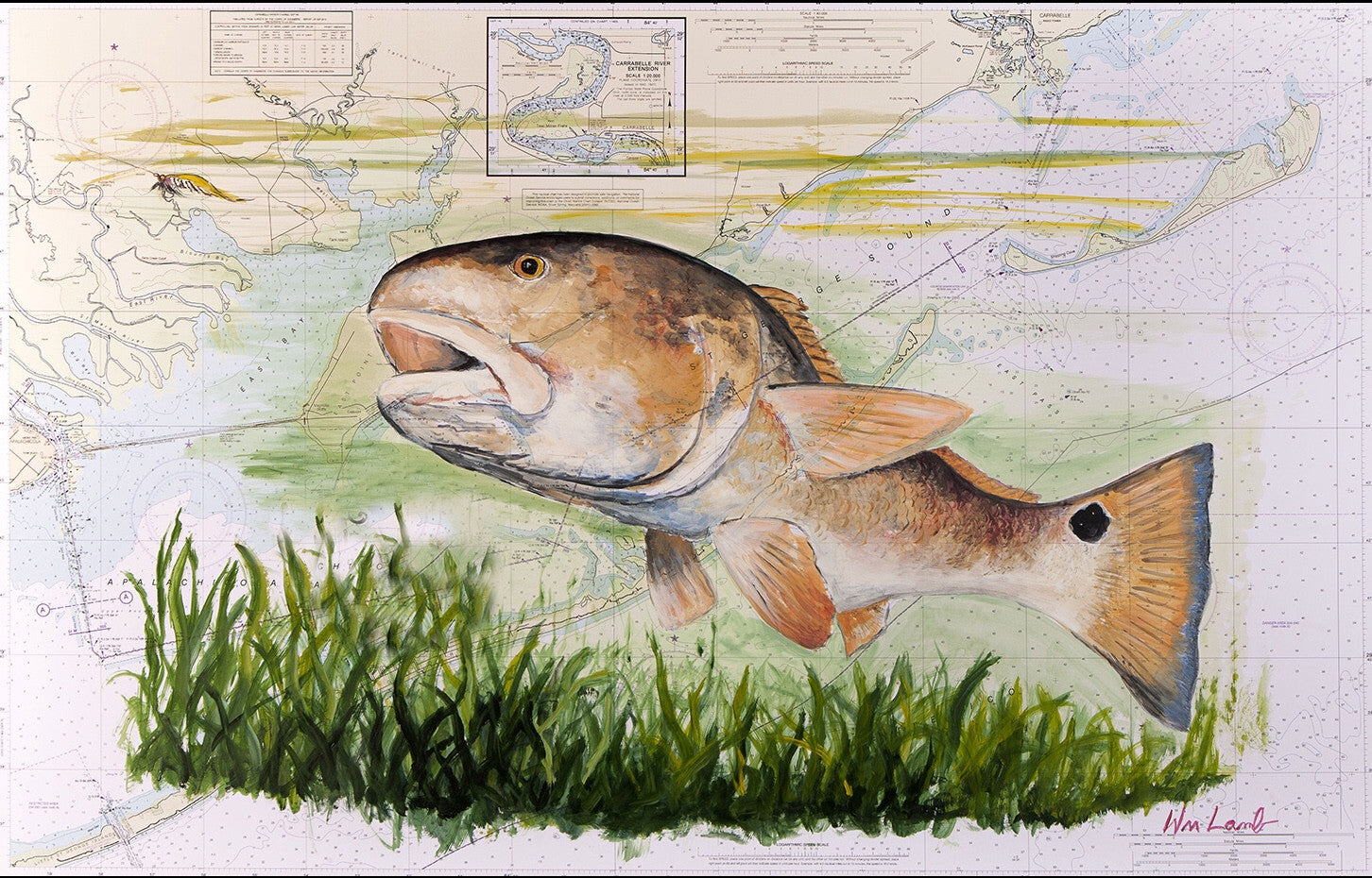 Redfish in the Bay Custom Art Print