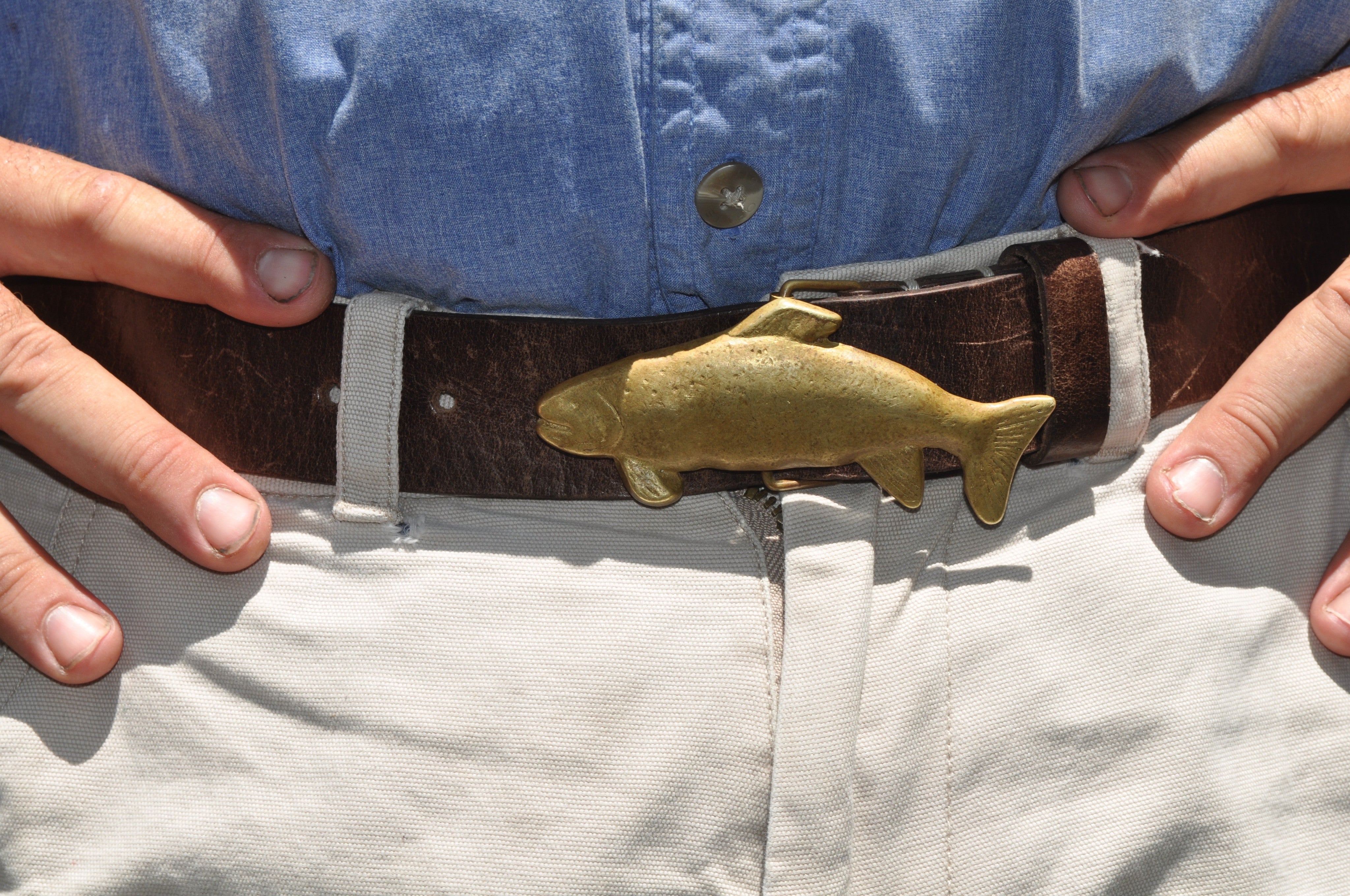 Trout Buckle with Leather Belt